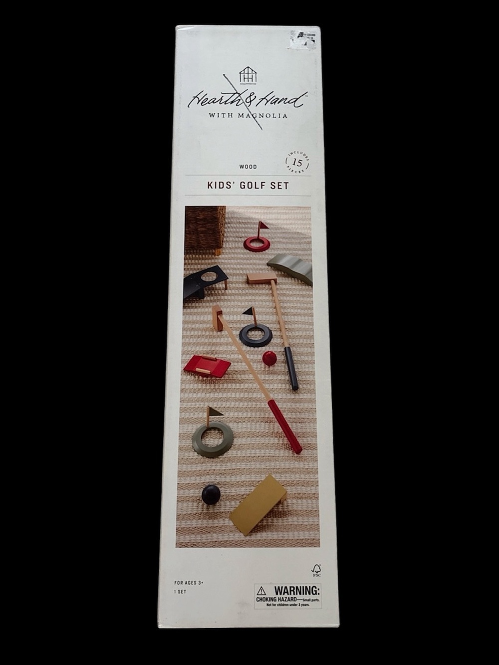 NEW Hearth & Hand Kids' Wooden Golf Set in Red, Green, Yellow, Black NIB